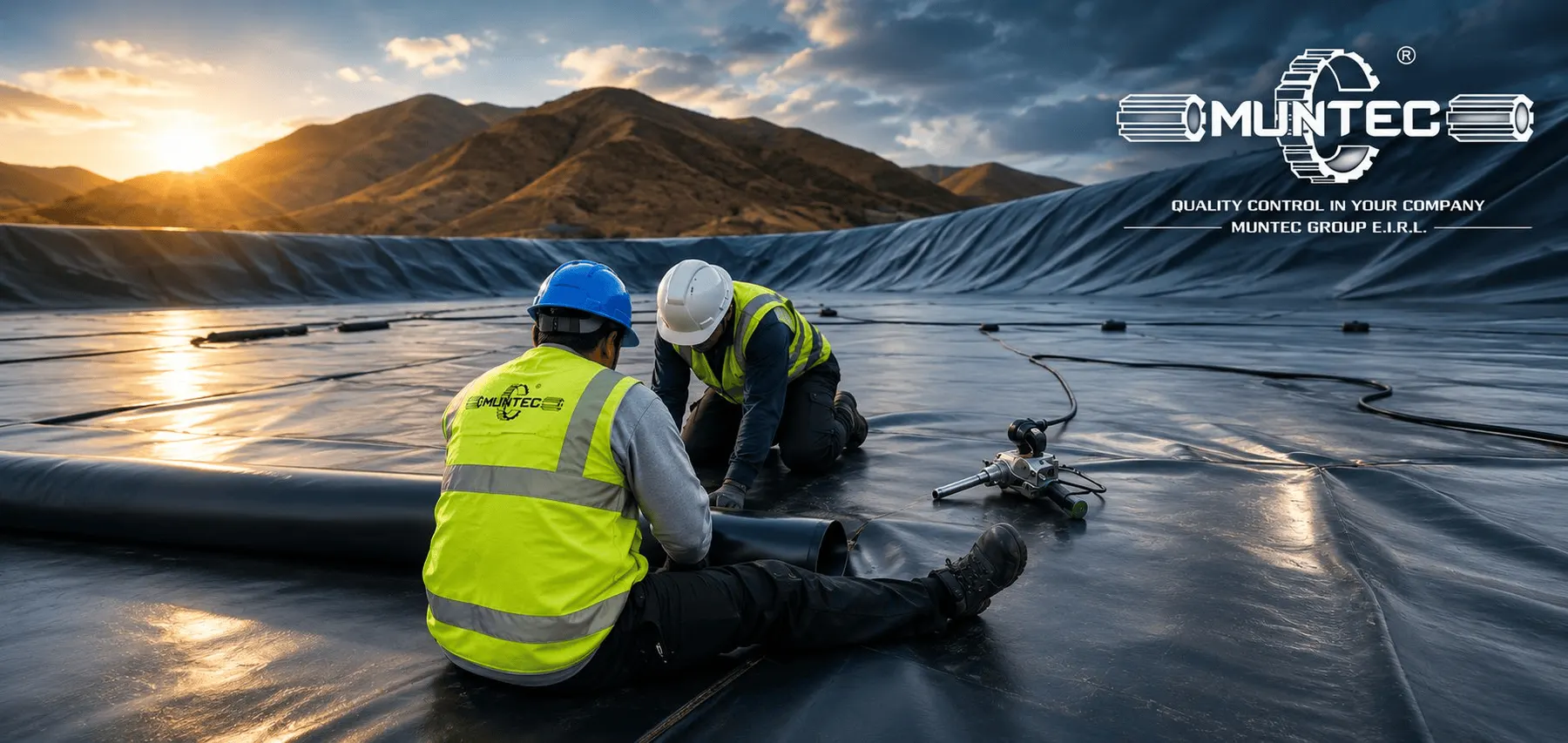 Instalación de geomembrana HDPE realizada por HEMACON
